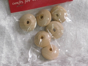 Wood Beads Raw Disc 25x16mm x 6pcs